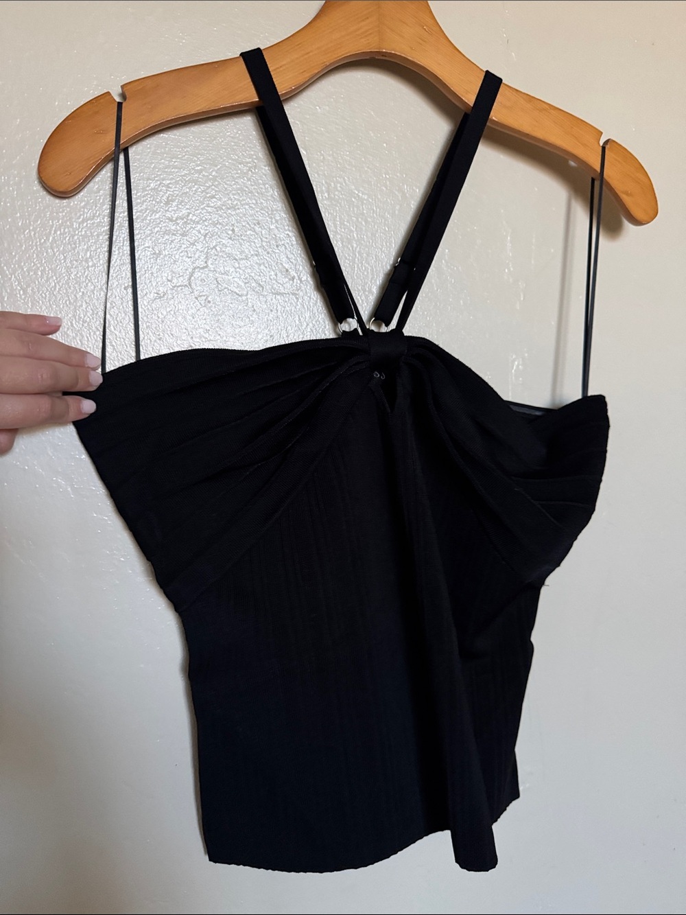 Guess Black Ruched Camisole with Adjustable Straps